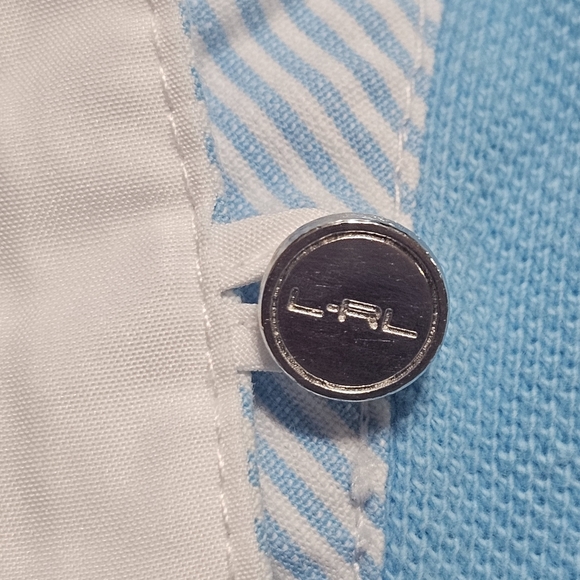 Vintage Lauren Ralph Lauren Active Polo Shirt Women’s 1X Light Blue White Collar - Picture 10 of 13